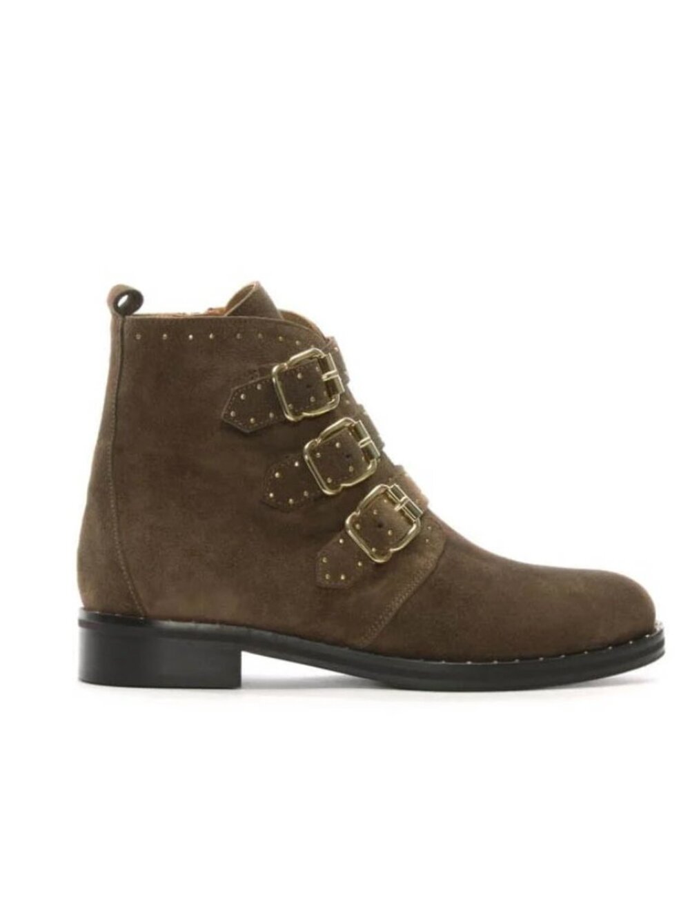 Daniel Suede Boots with Buckle in Taupe, size 7